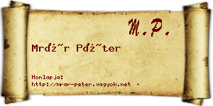 Mrár Péter névjegykártya